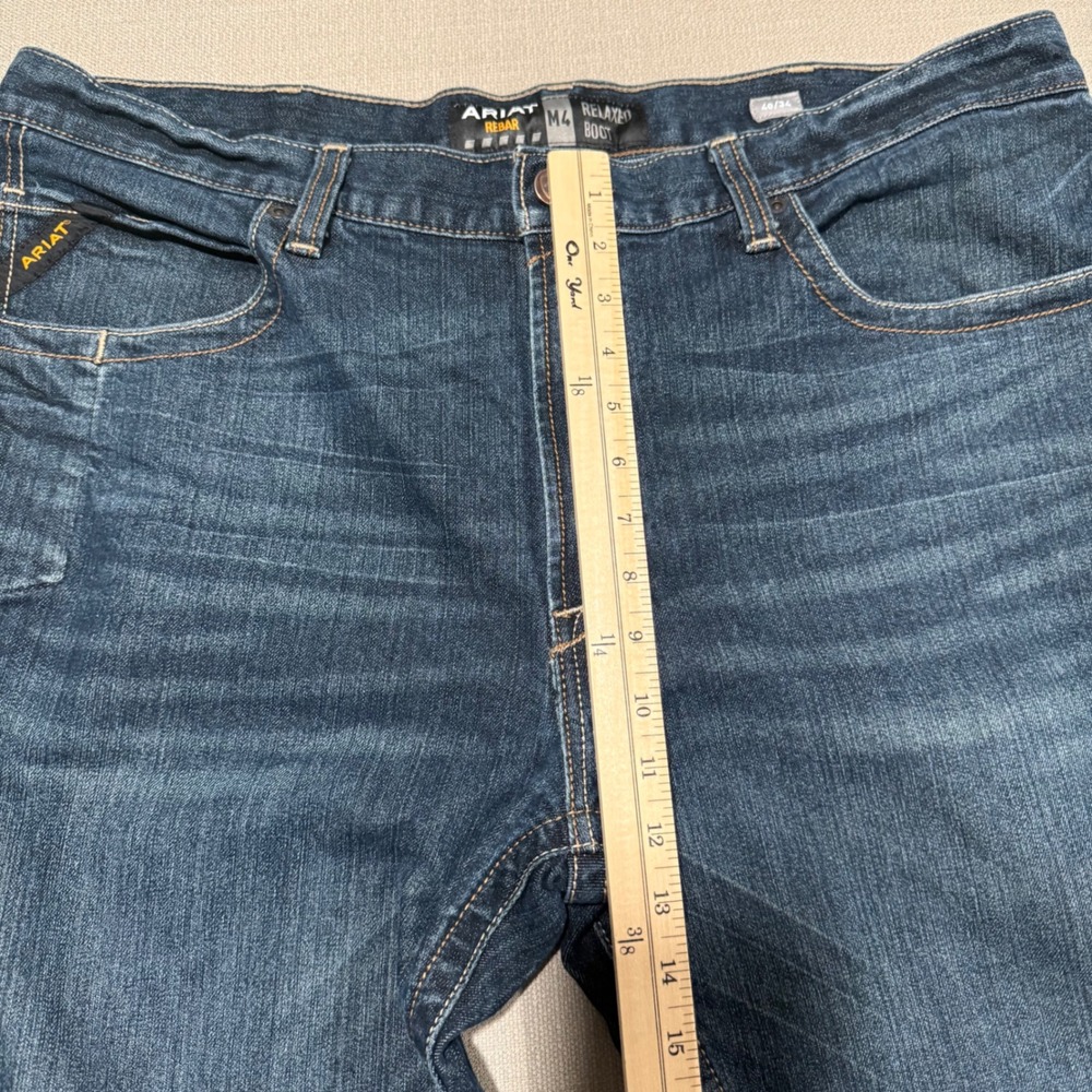 Ariat Rebar M4 Relaxed Boot Jeans Mens 40x34 Medium Wash Western Denim Rodeo - Picture 11 of 11